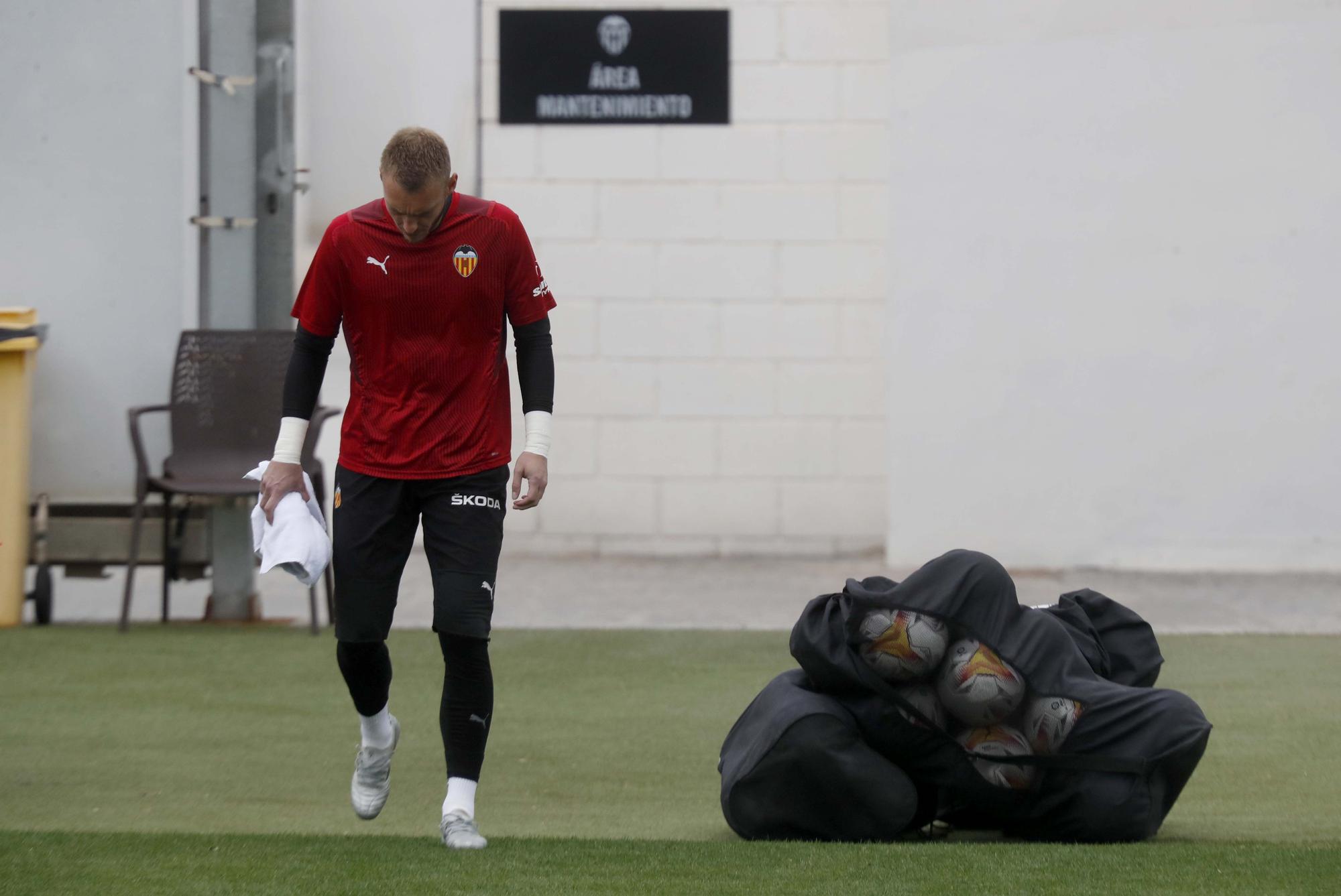 Entrenamiento del Valencia antes del encuentro frente al Mallorca