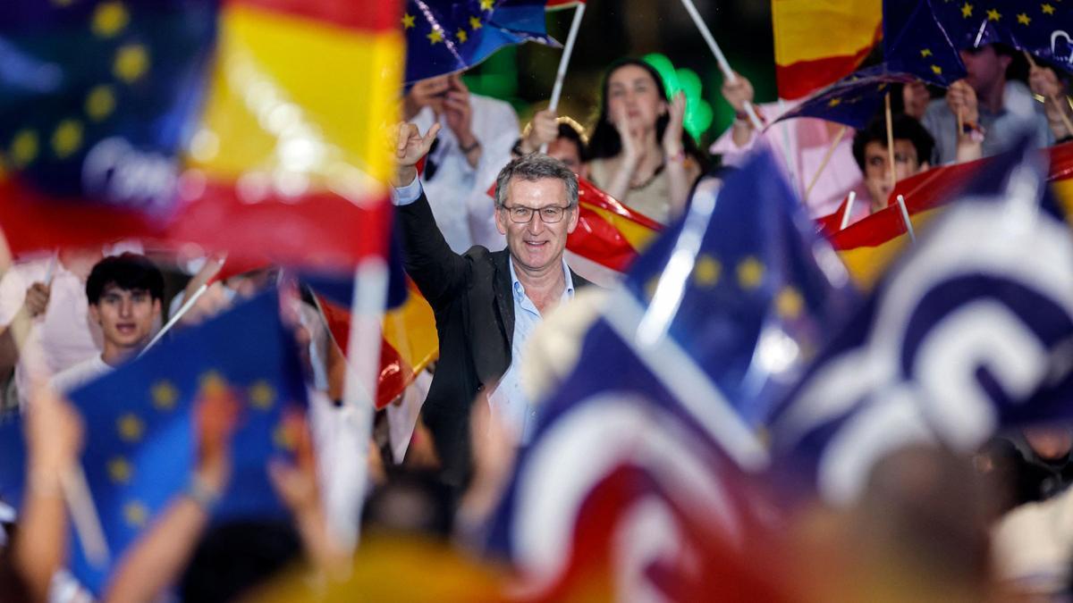 Alberto Nuñez Feijoo, líder del PP, partido al que los sondeos dan por vencedor a nivel europeo