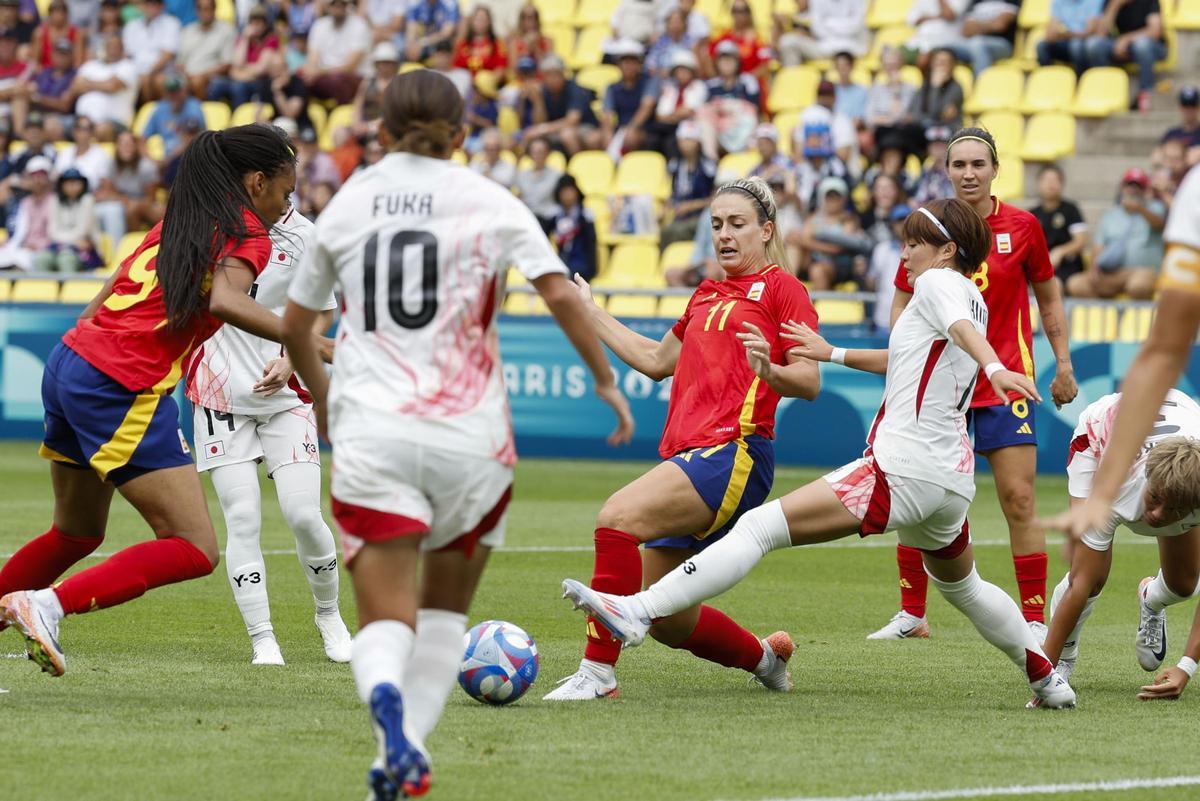 España - Japón, el partido de fútbol femenino de la fase de grupos de los Juegos Olímpicos, en imágenes.