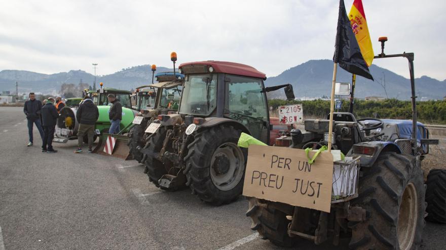 Los agricultores se concentran por la crisis del campo en Xàtiva
