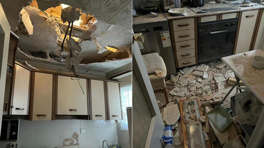 Un vecino de Alicante se salva de milagro al derrumbarse el techo de su casa por unas obras