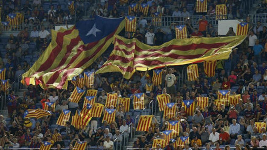 Una zona de las gradas del Camp Nou, en el partido del martes.