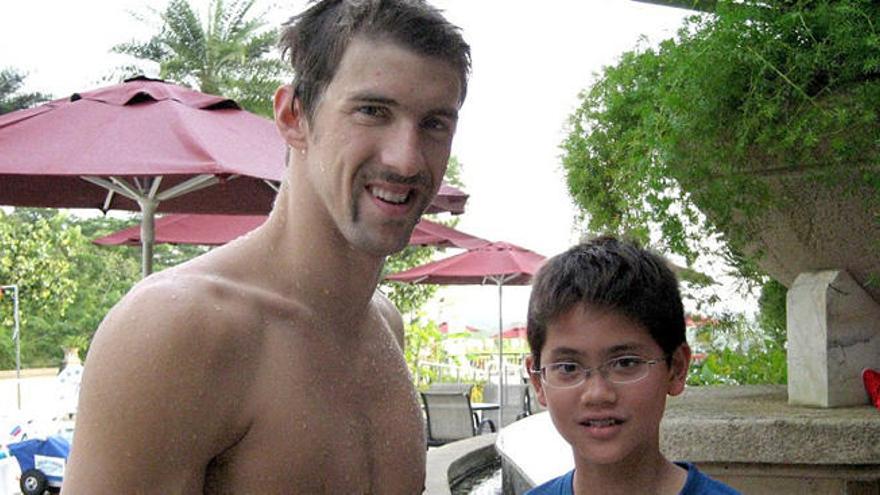 Schooling, junto a Phelps allá por 2008.