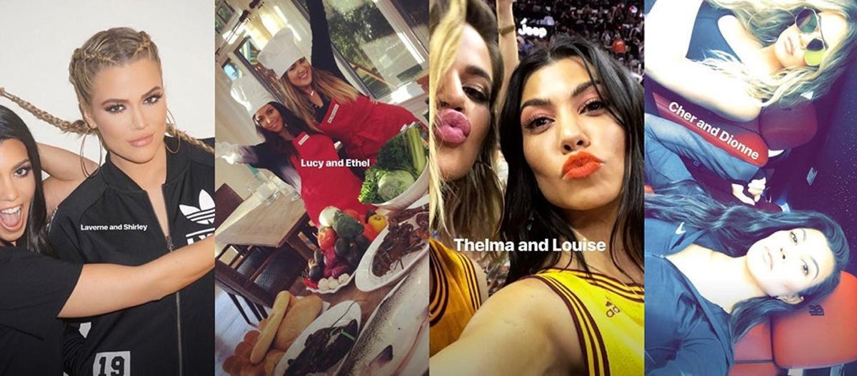 Kourtney y Khloé Kardashian en el Stories, para felicitar el cumpleaños
