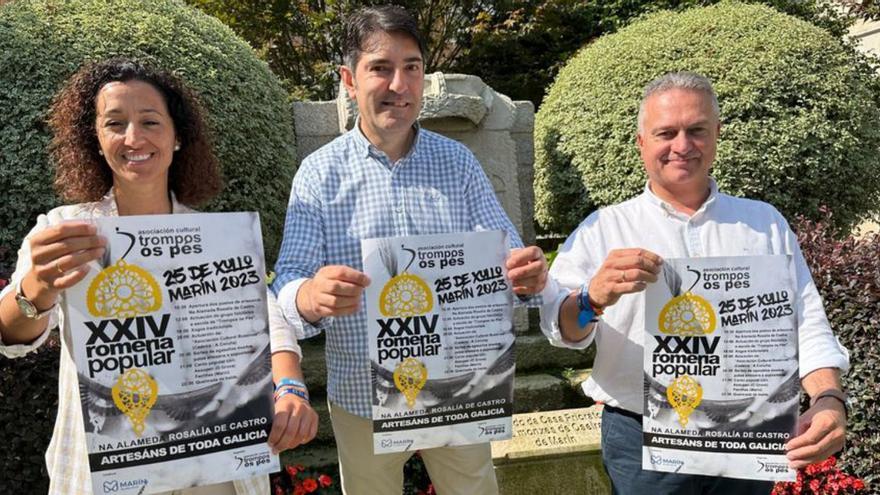 Trompos ós Pés celebra su Romería Popular en la Alameda de Marín por el Día de Galicia