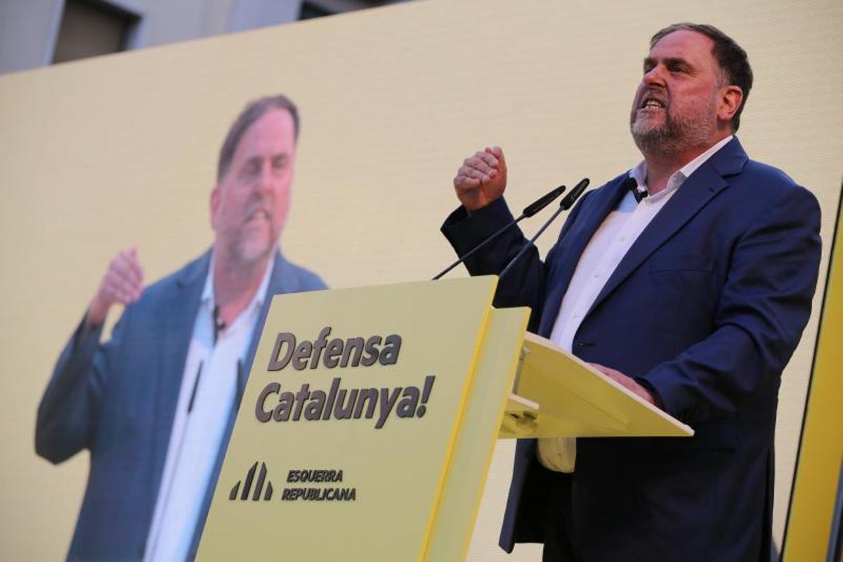 Oriol Junqueras en el mitin central de campaña de ERC
