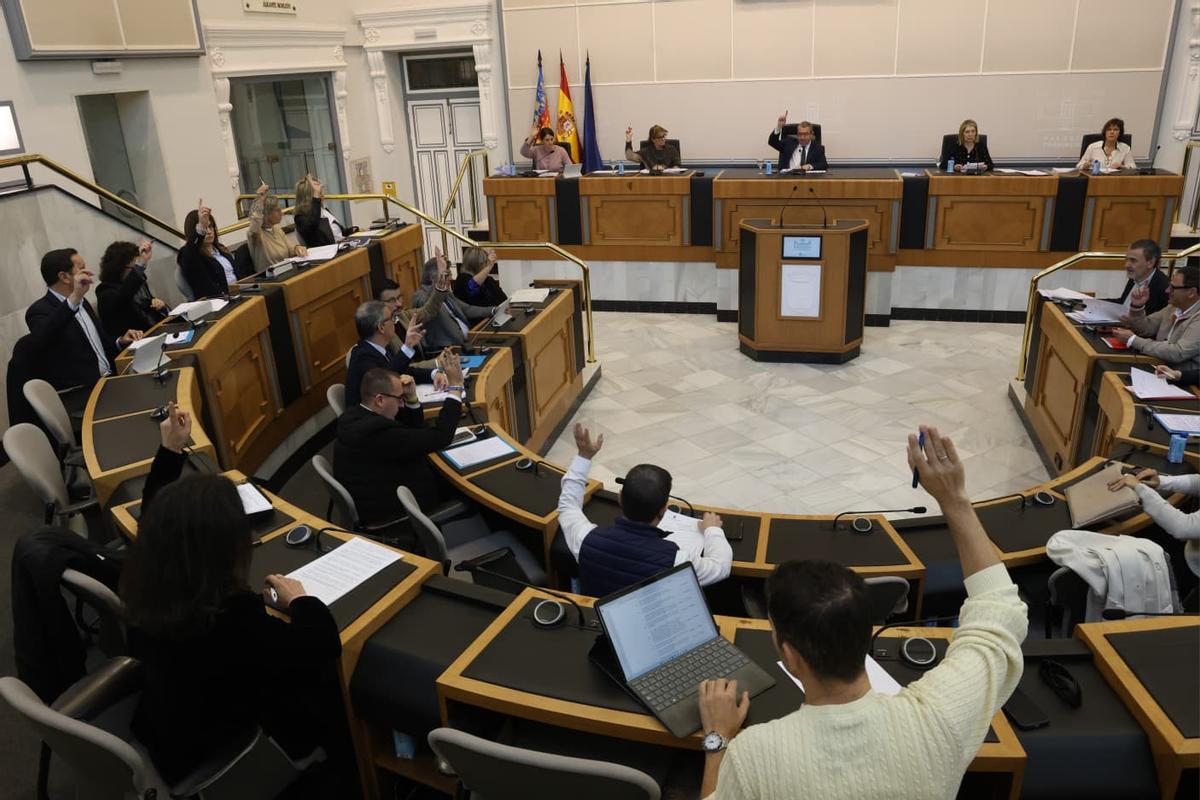 Pleno extraordinario en la Diputación de Alicante para aprobar el presupuesto de 2026