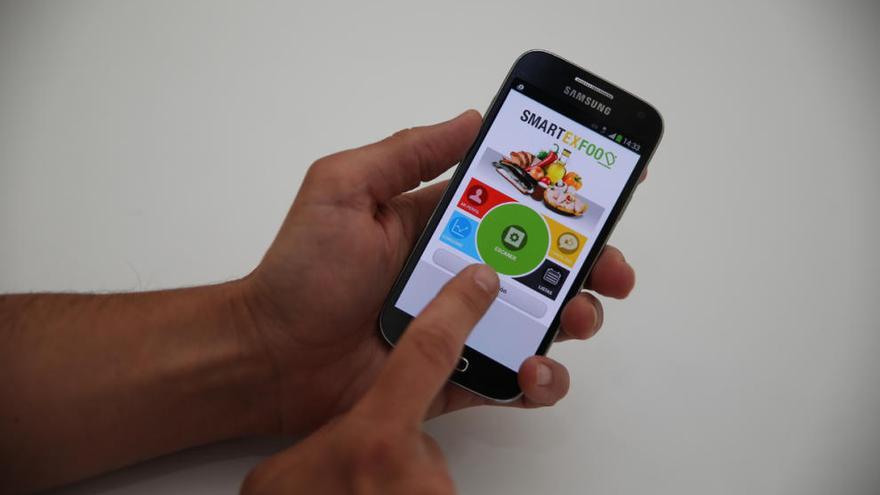 Smartexfood en funcionamiento en un smartphone