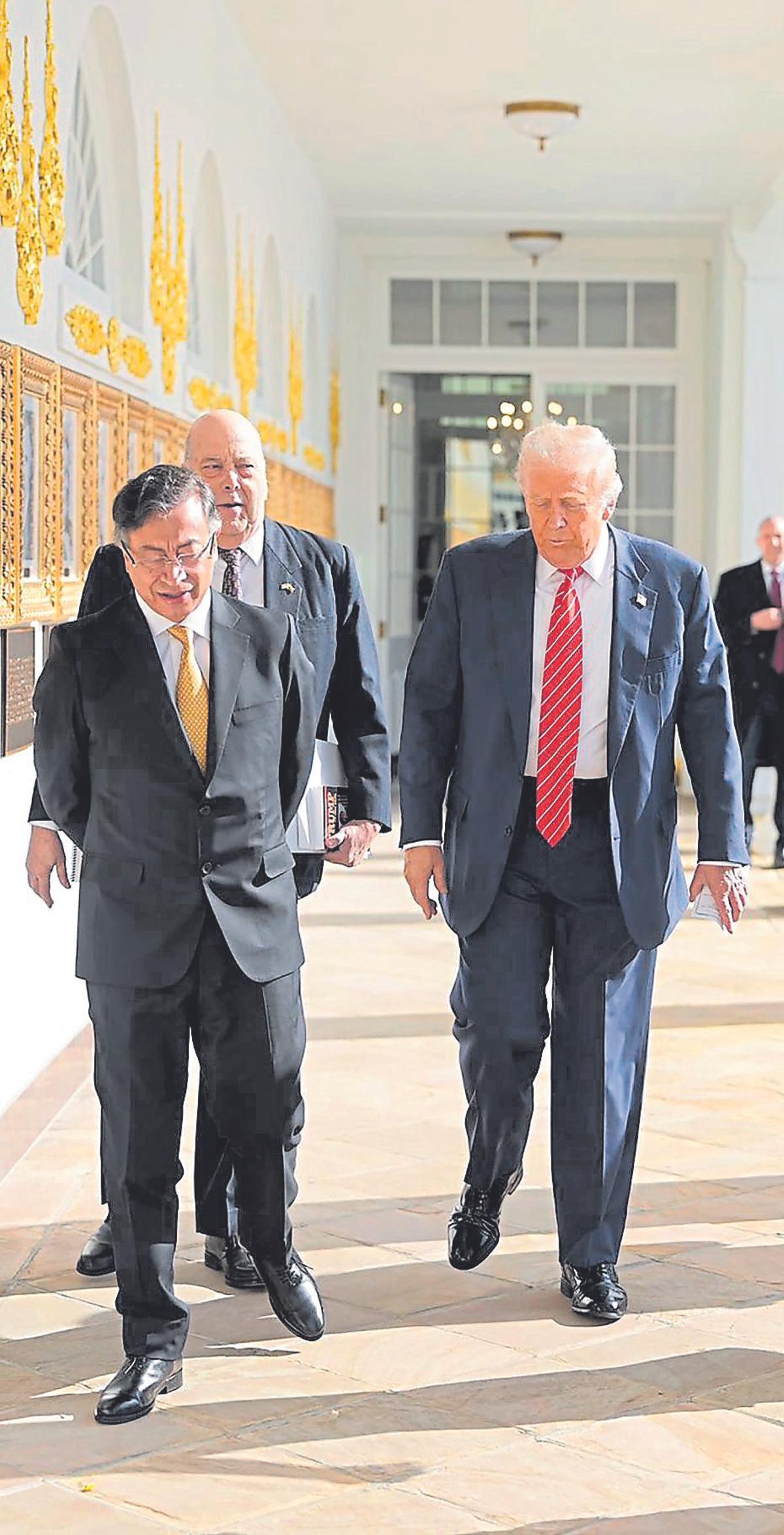 El presidente de Colombia,  Gustavo Petro, y su homólogo de EEUU, Donald Trump, en la Casa Blanca, donde se reunieron el pasado 3 de febrero.