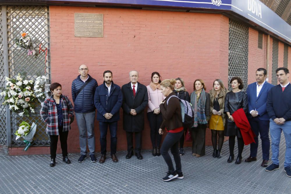 Homenaje a García Caparrós, asesinado en Málaga en 1977