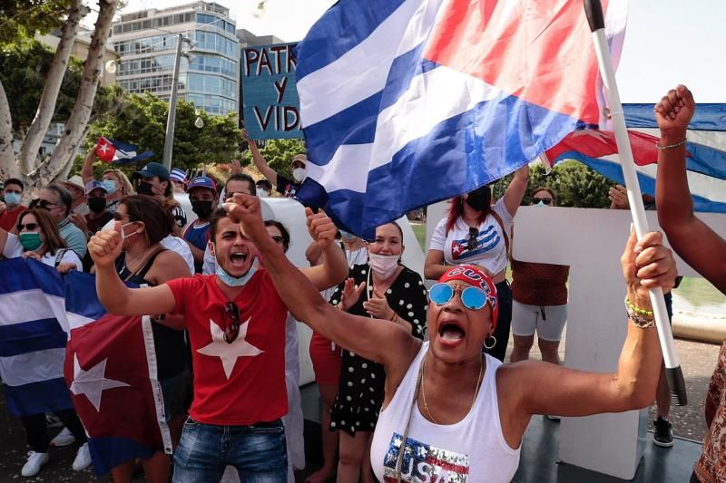 Manifestación por la libertad en Cuba