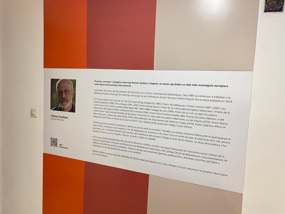 Espacio dedicado al poeta Ramon Guillem, ex bibliotecario de Catarroja durante más de 40 años.