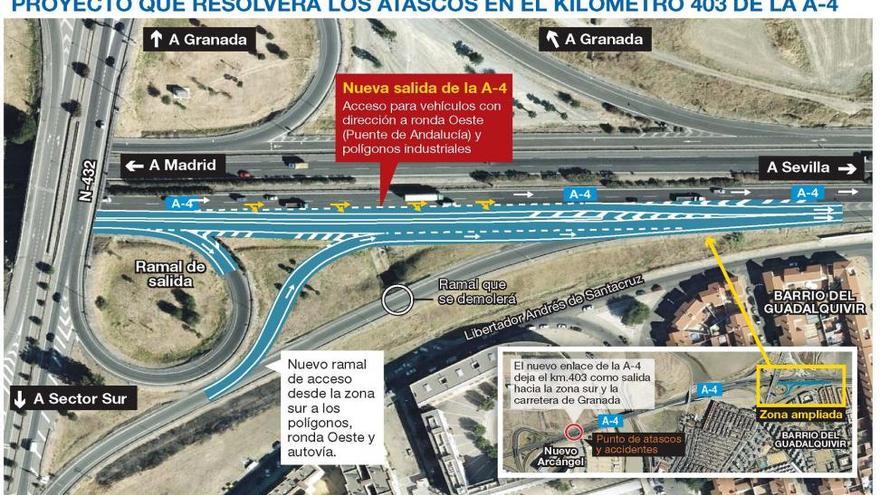 Córdoba tendrá una nueva salida de la A-4 tras tres años de atascos