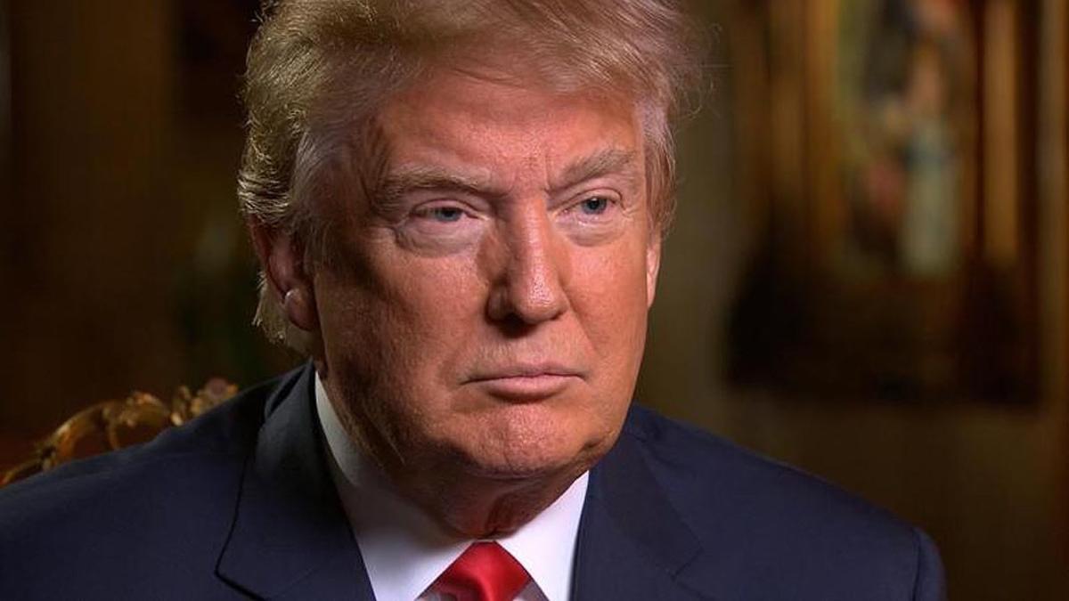 Donald Trump, durante la entrevista en la cadena CBS, este domingo.