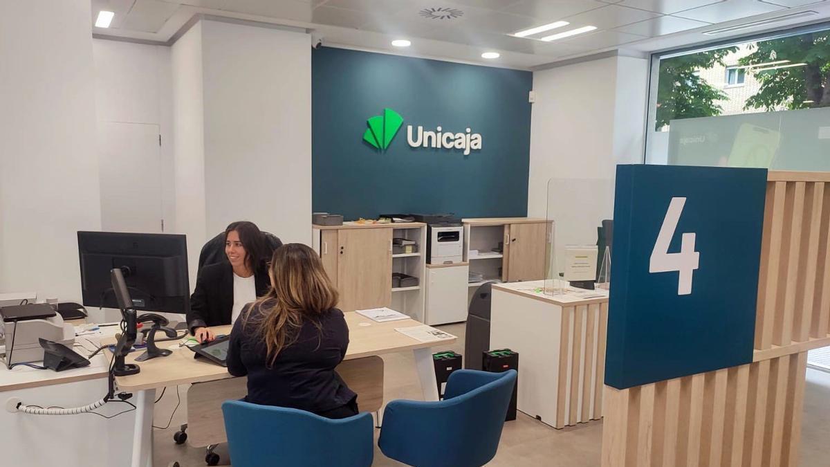 Una oficina de la entidad financiera malagueña Unicaja.