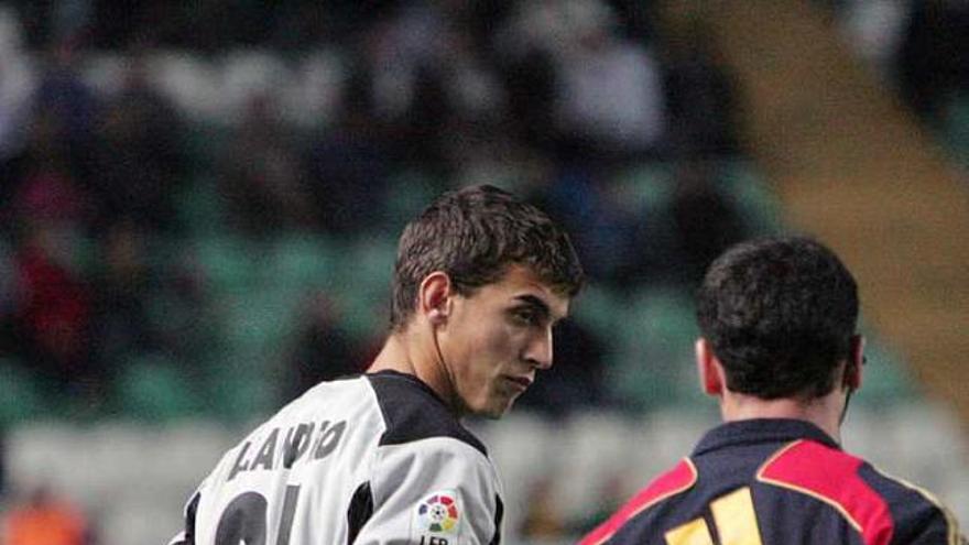 Leandro, segundos antes de saltar al campo.