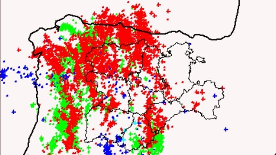 Rayos caídos en Castilla y León y Zamora en las últimas horas