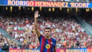 Rodri, el más aclamado en la presentación del Barça