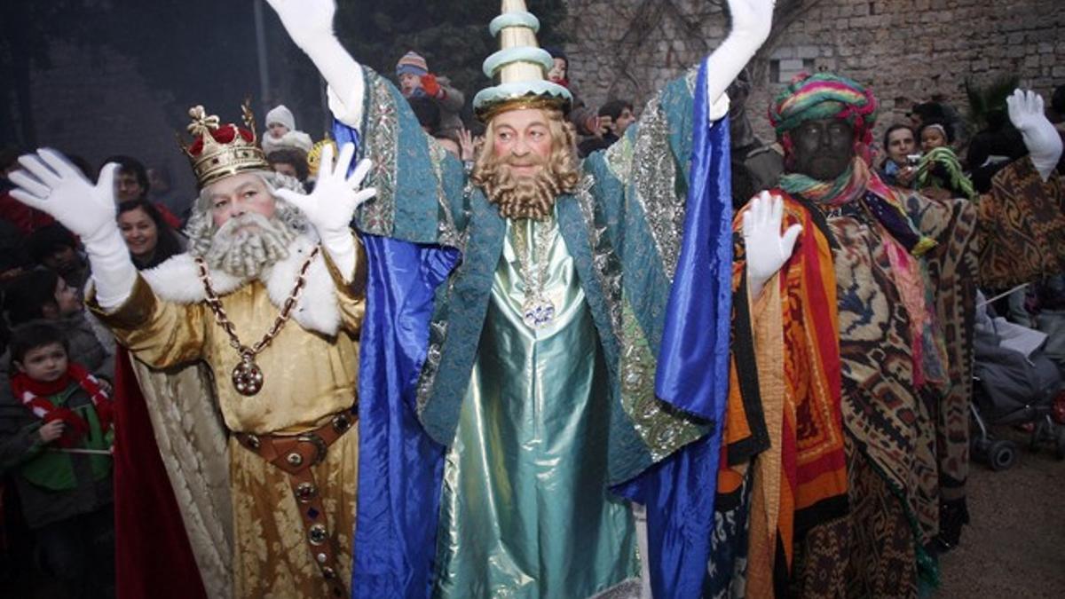 Llegada de los Reyes Magos a Girona, en la cabalgata del 2010.