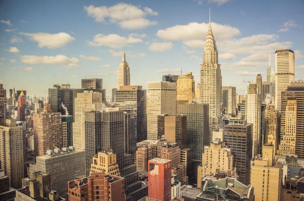 Vista de los edificios y rascacielos de Nueva York