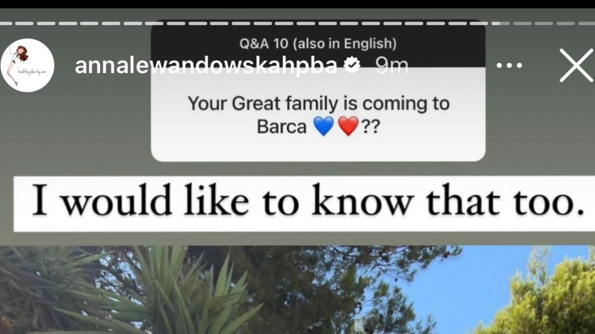La mujer de Lewandowski responde en Instagram sobre su llegada a Barcelona