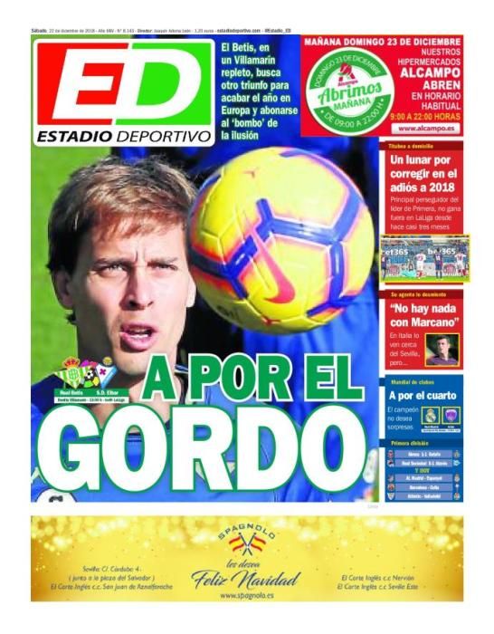 Portada ESTADIO DEPORTIVO domingo 23 diciembre