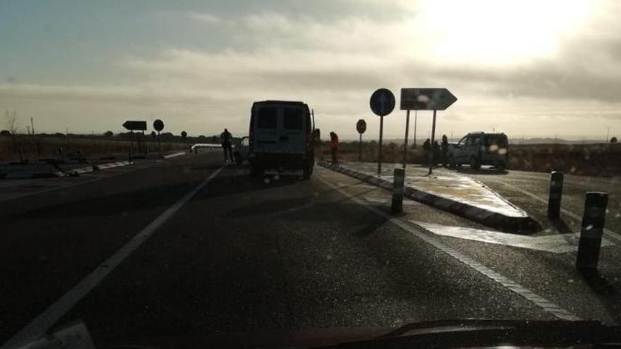 Momento de la colisión en el cruce de El Campillo, en la N-122