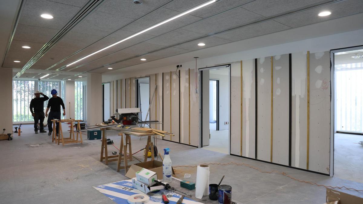 Obras del Centro Integral de Saúde Olimpia Valencia, en Vigo, este jueves.