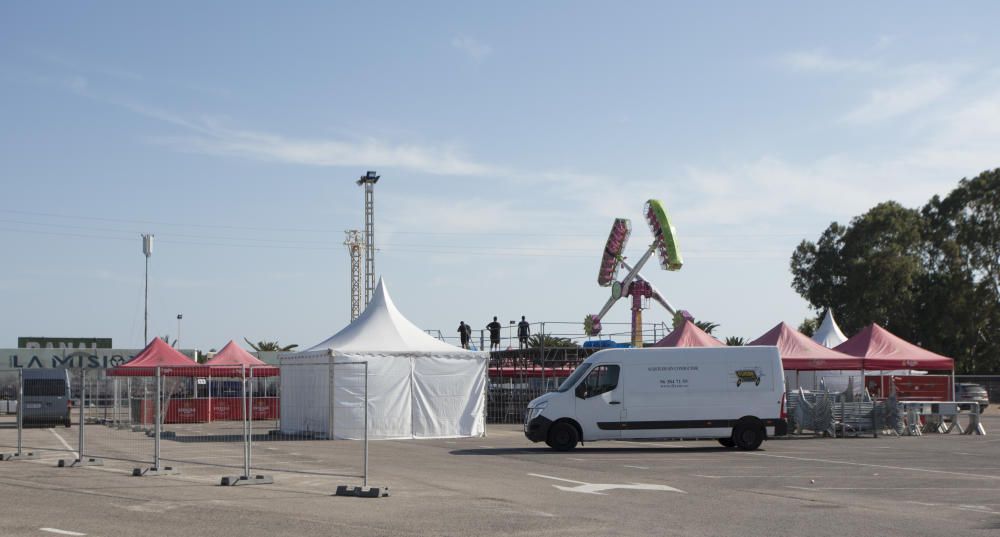 Montaje del escenario del Marenostrum