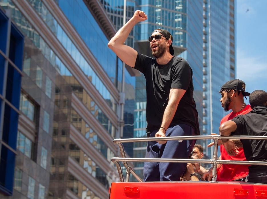 Los Raptors celebran el título de la NBA