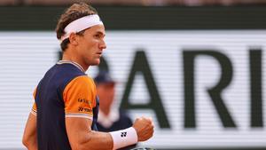 Ruud celebra en la semifinal ante Zverev