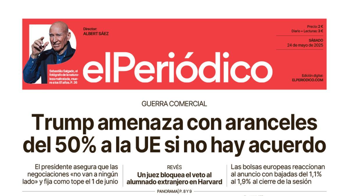 La portada de EL PERIÓDICO del 24 de mayo de 2025