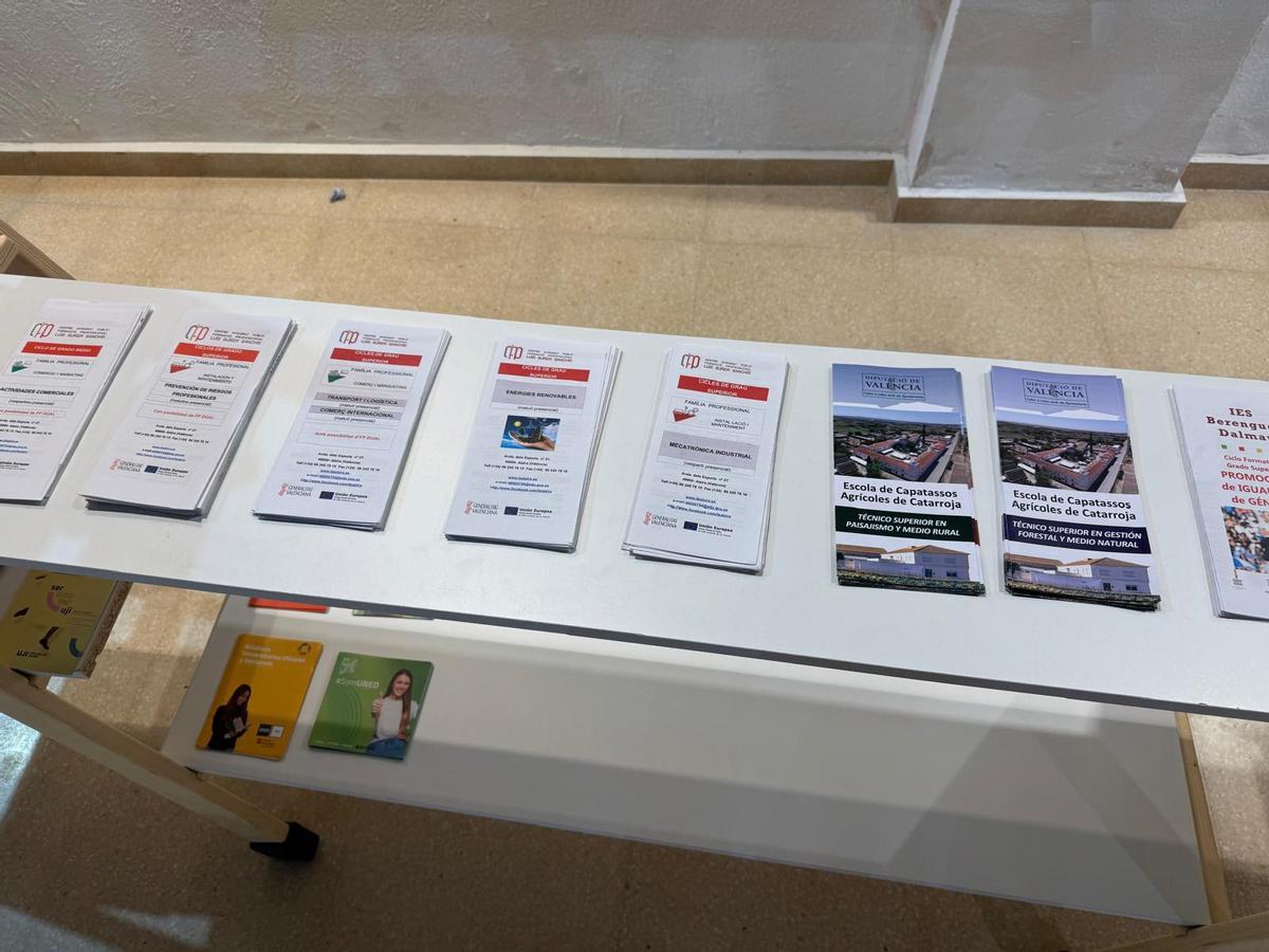 Panfletos informativos repartidos en la feria.
