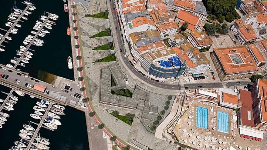 Imagen virtual de los cambios propuestos por los técnicos municipales y de la Autoridad Portuaria para la zona de O Parrote. / la opinión