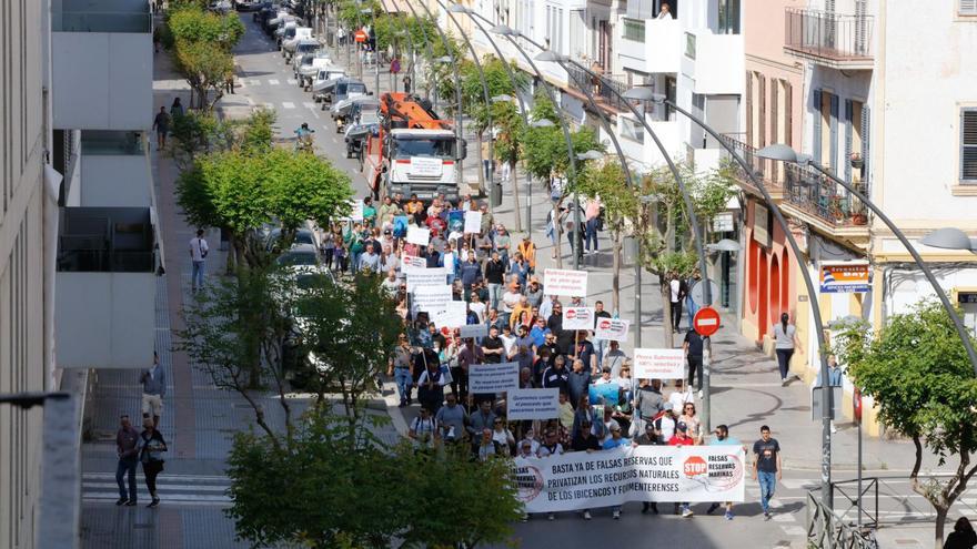 Manifestación a finales
de abril contra el Plan
Natura 2000.  vicent marí