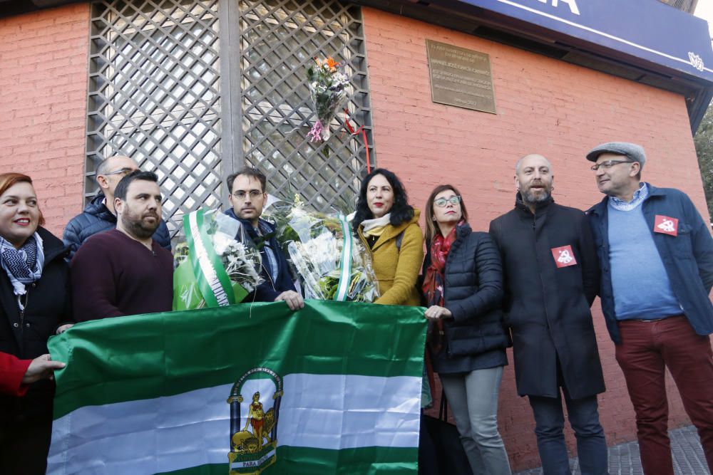 Homenaje a García Caparrós, asesinado en Málaga en 1977