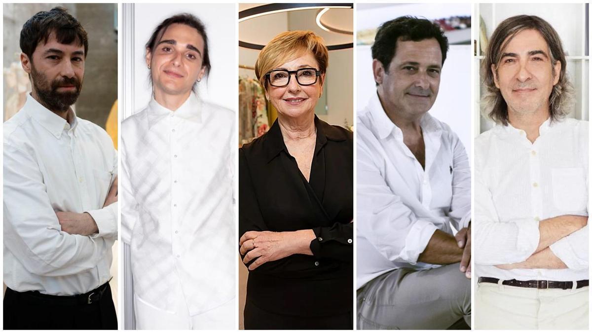 Juan Vidal, Paco Benavente, Isabel Sanchís, Luis Chico de Guzmán (CEO Hispanitas) y Pedro García, cinco valencianos nominados a los Premios de la Academia de la Moda Española.