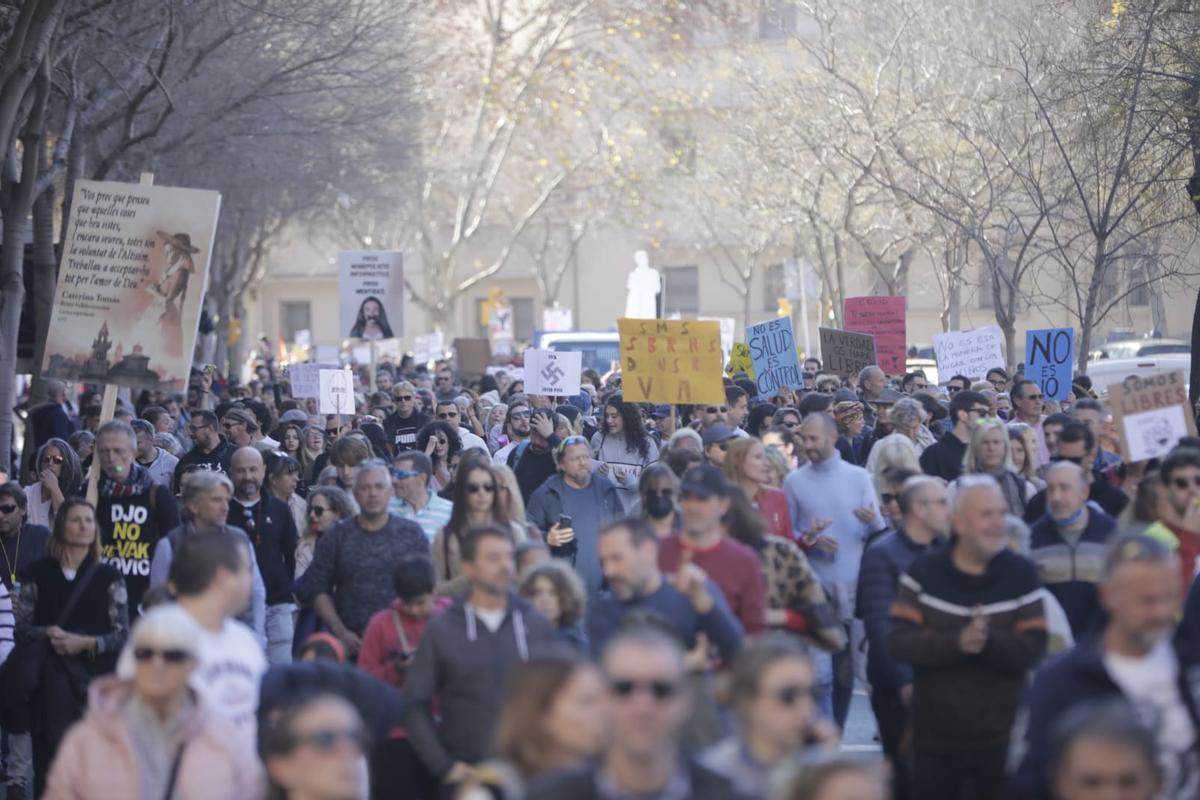 Cerca de 3000 personas se manifiestan en Palma contra el pasaporte ...