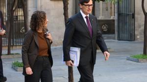 El president de la Generalitat, Salvador Illa, este martes antes de la reunión del Consell Executiu