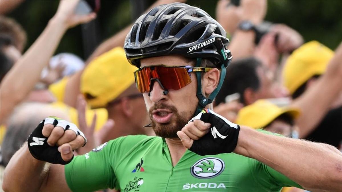 Peter Sagan tras su victoria en Quimper