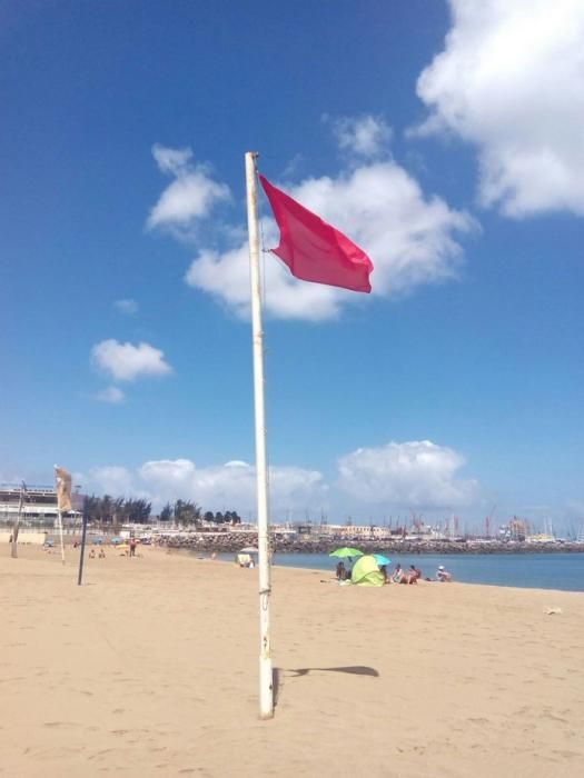 Playa de las Alcaravaneras cerrada al baño