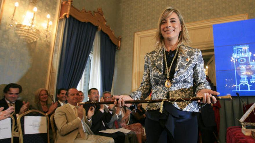 La alcaldesa el día que tomó posesión de su cargo en 2008