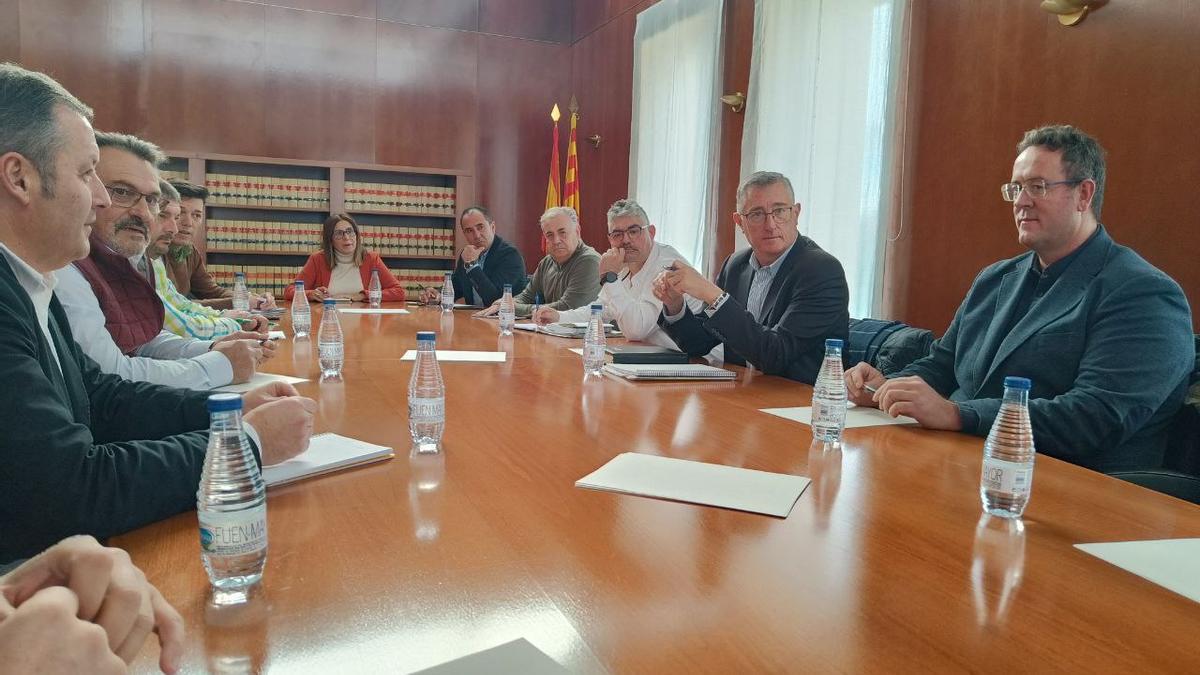 Reunión del consejero Blasco con los presidentes de las comarcas turolenses.