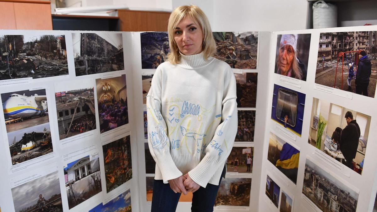 Victoriia Granevska, refugiada en A Coruña desde el pasado marzo. | // VÍCTOR ECHAVE