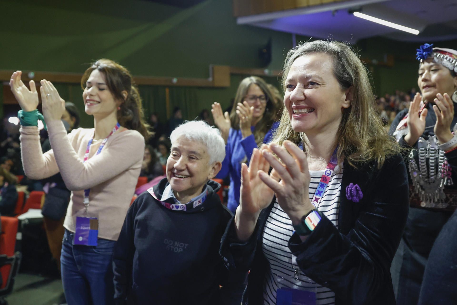 Victoria Rosell en un acto del Ministerio de Igualdad.