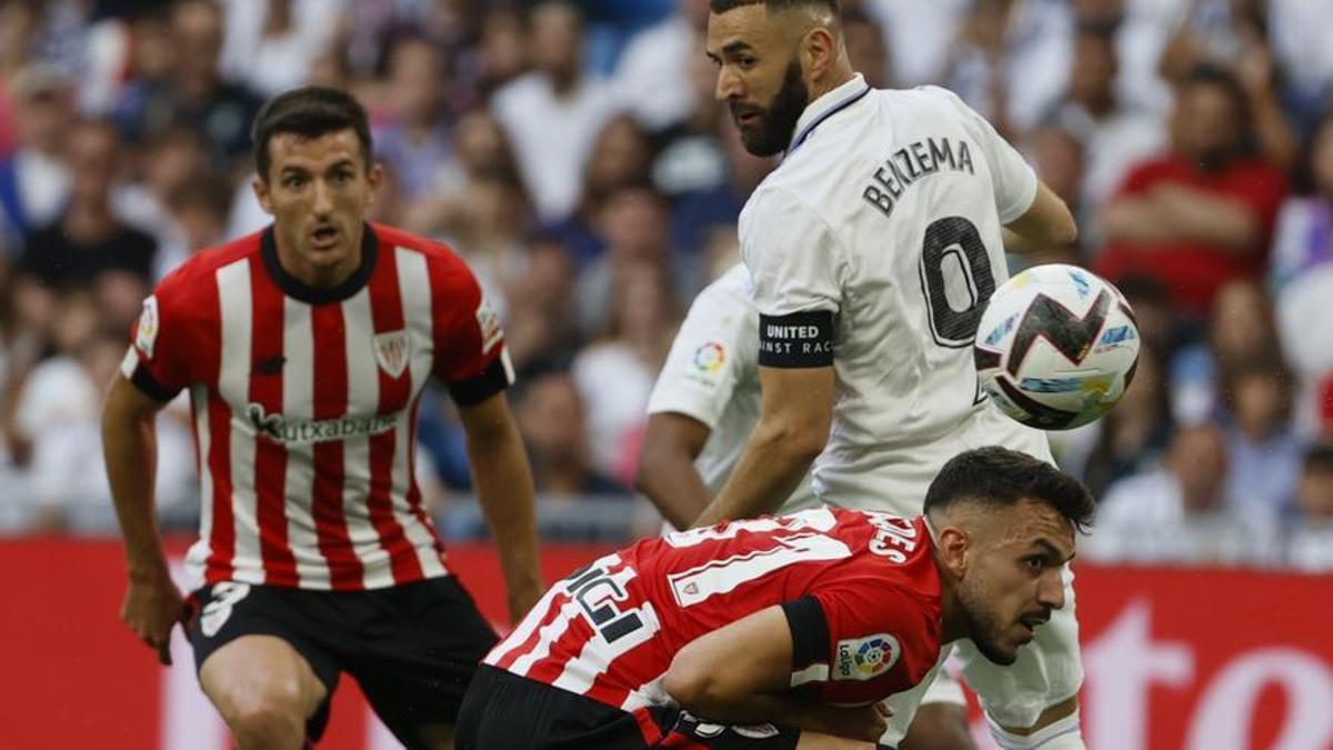 Benzema, durante el Real Madrid-Athletic.