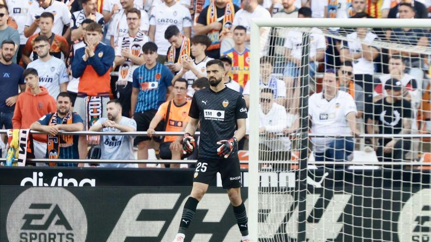 Mamardashvili, durante el partidodel domingo ante el RayoVallecano.