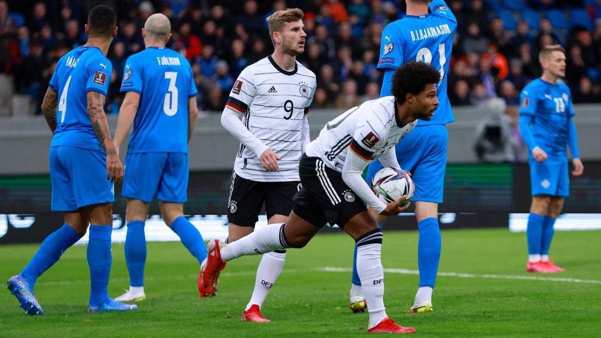 Gnabry abrió el marcador germano en Reikiavik