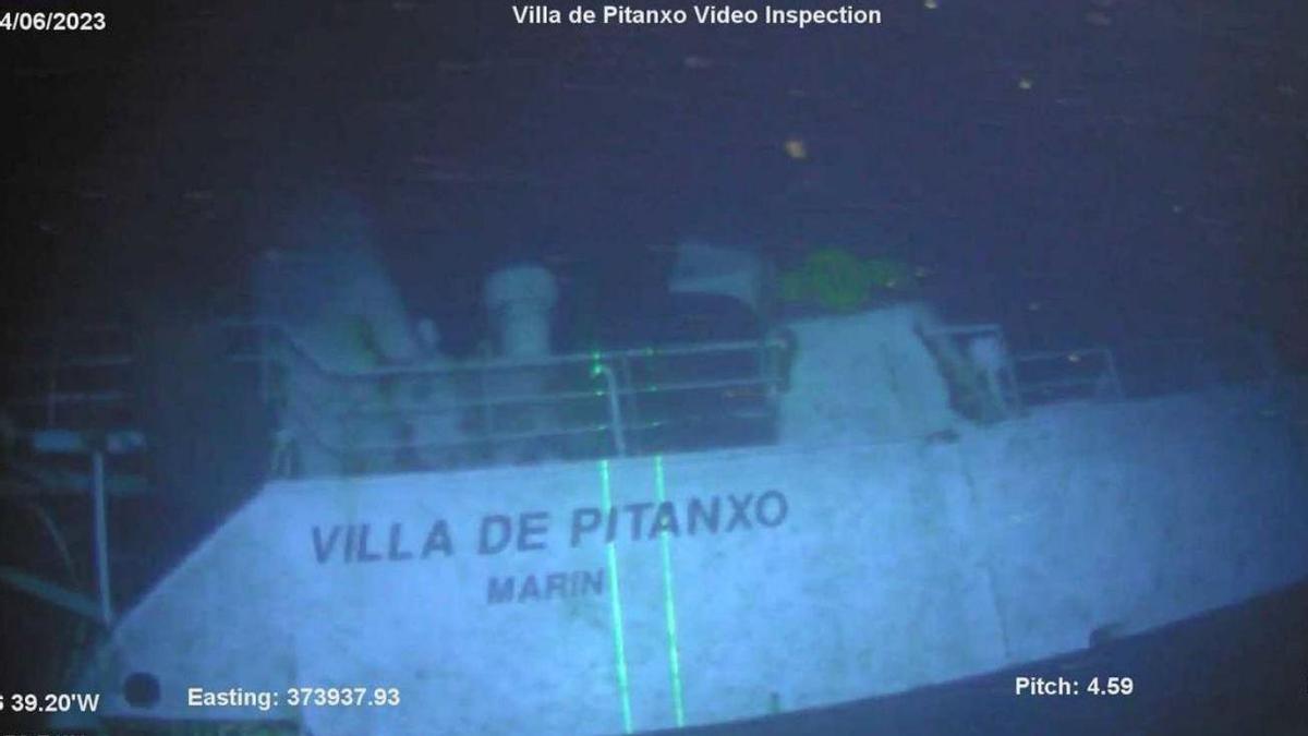 El arrastrero de Marín, en el fondo del mar donde naufragó.