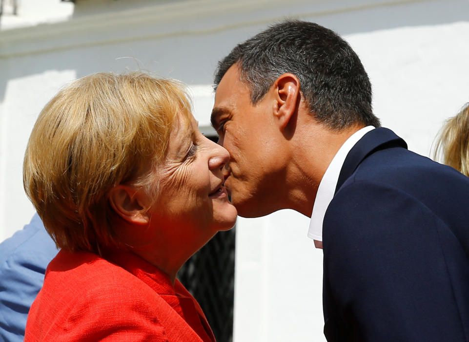 El encuentro de Merkel y Sánchez, en imágenes